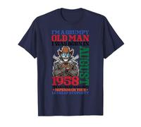I'm A Grumpy Old Man I Was Born in August 1958 68 Years Old Man T-Shirt