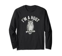 I'm A Hoot Funny Owl Vintage Holding Mouse Humour Manche Longue