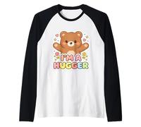 I'm A Hugger Ours en Peluche Mignon pour Fille Femme câlin Manche Raglan