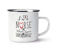 I'M A Infirmière ce qui Est Your Superpower Rétro Émail Tasse