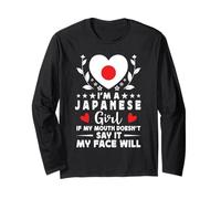 I'm a Japanese Girl Japanese Face Japan Flag Manche Longue