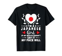 I'm a Japanese Girl Japanese Face Japan Flag T-Shirt