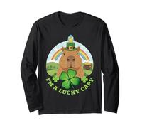 I'm A Lucky Capy St Patrick's Day Capybara Rainbow Manche Longue