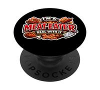 I'm A Meat Eater Deal with It, Blague Amusante d'un Fan de Carnivore Diet PopSockets PopGrip Adhésif