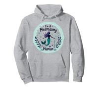 Im A Mermazing Human - Sirène fantaisiste Sweat à Capuche, Unisexe pour Adultes, Gris Chiné, XXL