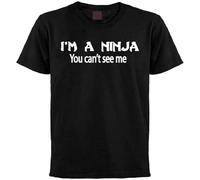 I'm a Ninja You Can't See Me T Shirt Manches Courtes(X-Large)