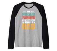 I'm A Proud Farmer Being A Dad Funny Fathers Manche Raglan