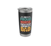 I'm A Proud Nurse Being A Dad Funny Fathers Gobelet isotherme en acier inoxydable double paroi