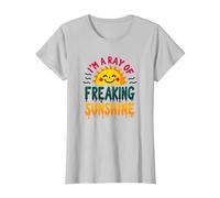 I'm A Ray of Freaking Sunshine - Citation Estivale Joyeuse T-Shirt, Femme, Argent, XS
