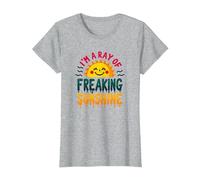 I'm A Ray of Freaking Sunshine - Citation Estivale Joyeuse T-Shirt, Femme, Gris Chiné, S