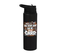 I'm A Real Estate Agent Ask me for My Card Stainless Steel Insulated Water Bottle