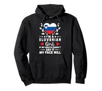 I'm a Slovenian Girl Slovenian Face Slovenia Flag Sweat à Capuche