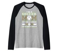 I'm A Soccer Mom Funny Cool Mom Leopard for Mothers Day Manche Raglan