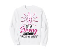 I'm A Strong Woman I Am Beating Breast Cancer Awareness Rose Sweatshirt