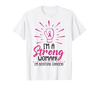 I'm A Strong Woman I Am Beating Breast Cancer Awareness Rose T-Shirt