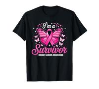I'm A Survivor Butterfly Fight Breast Cancer Awareness Women T-Shirt