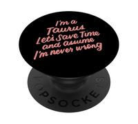 I'm a Taurus Zodiac Birthday Graphic Novelty Sarcastique Funny PopSockets PopGrip Adhésif