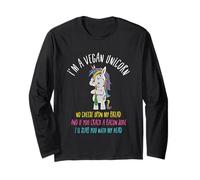 I'm a Vegan Unicorn T-Shirt Graphique végétalien Amusant pour Femme Manche Longue