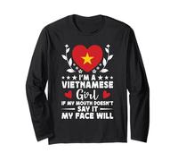 I'm a Vietnamese Girl Vietnamese Face Vietnam Flag Manche Longue