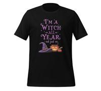I'm a Witch All Year Funny Halloween T-shirt unisexe pour adulte, Noir , XXL