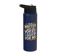 I'm A Writer I Make Voices In My Head Work For Me - Auteur Stainless Steel Insulated Water Bottle