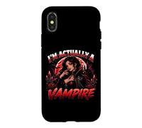 I'm Actually A Vampire Gothic Halloween Vampire Graphic Coque pour iPhone X/XS