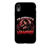 I'm Actually A Vampire Gothic Halloween Vampire Graphic Coque pour iPhone XR