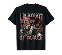 I'm Afraid Of Women Funny Hard Skeleton Meme Bootleg Graphic T-Shirt