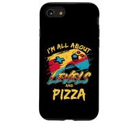 I'm All About Levels and Pizza Funny Gamer Food Humour Coque pour iPhone SE (2020) / 7/8