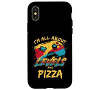 I'm All About Levels and Pizza Funny Gamer Food Humour Coque pour iPhone X/XS