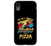 I'm All About Levels and Pizza Funny Gamer Food Humour Coque pour iPhone XR