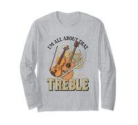 I'm All About That Treble Jeu de Mots Amusant pour Musicien Manche Longue