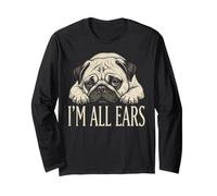 I'm All Ears Funny Carlin couché Motif Chiot Manche Longue