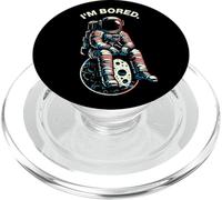 I'm Bored Astronaute Assis sur Lune Humour Espace Cosmique PopSockets PopGrip pour MagSafe