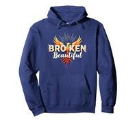 Im Broken : De Broken à Beautiful Phoenix Rising Art Sweat à Capuche, Unisexe pour Adultes, Bleu Marine, L