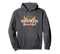 Im Broken : De Broken à Beautiful Phoenix Rising Art Sweat à Capuche, Unisexe pour Adultes, Chiné Foncé, L
