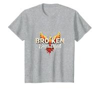 Im Broken : De Broken à Beautiful Phoenix Rising Art T-Shirt, Enfant, Gris Chiné, 10 Ans