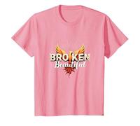Im Broken : De Broken à Beautiful Phoenix Rising Art T-Shirt, Enfant, Rose, 10 Ans