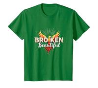 Im Broken : De Broken à Beautiful Phoenix Rising Art T-Shirt, Enfant, Vert Kelly, 10 Ans
