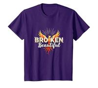 Im Broken : De Broken à Beautiful Phoenix Rising Art T-Shirt, Enfant, Violet, 10 Ans