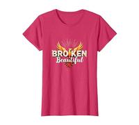 Im Broken : De Broken à Beautiful Phoenix Rising Art T-Shirt, Femme, Rouge Chiné, XXL