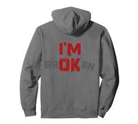 I'm Broken I'm OK - Souvenir de deuil maladie - I'm Broken Sweat à Capuche, Unisexe pour Adultes, Asphalte, M