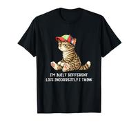 I'm Built Different Funny Tabby Cat Wearing Cap Meme Humor T-Shirt