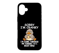 I'm Cranky I'm Going Through My Terrible 70's Funny Duck Coque pour iPhone 16 Plus