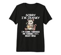 I'm Cranky I'm Going Through My Terrible 70's Funny Possum T-Shirt Haut de Gamme