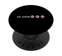 I'm Crine Crying Icones, Texte de mème Minimal, Art sur Les réseaux Sociaux PopSockets PopGrip Adhésif