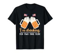 I'm Drinking for Two This Year American Flag 4th of July T-Shirt