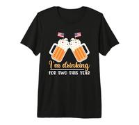 I'm Drinking for Two This Year American Flag 4th of July T-Shirt Haut de Gamme