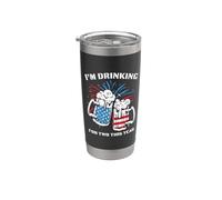 I'm Drinking For Two This Year USA Flag Beer 4th Of July Gobelet isotherme en acier inoxydable double paroi