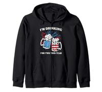 I'm Drinking for Two This Year USA Flag Beer 4th of July Sweat à Capuche